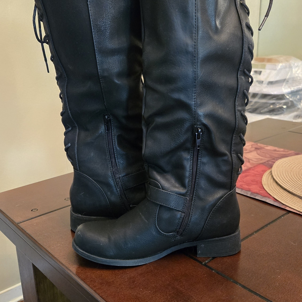 XOXO Black Over the Knee Boots